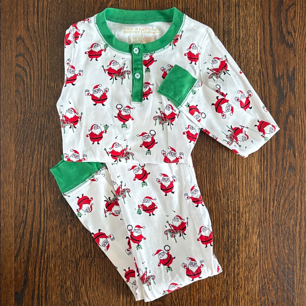 🌲 TBBC Pima Cotton Beaufort Bonnet Kids Santa’s Sing Along Pajama Set